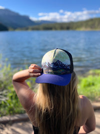 Dark Blue Map Art Trucker Hat