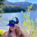 Dark Blue Map Art Trucker Hat