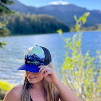 Dark Blue Map Art Trucker Hat