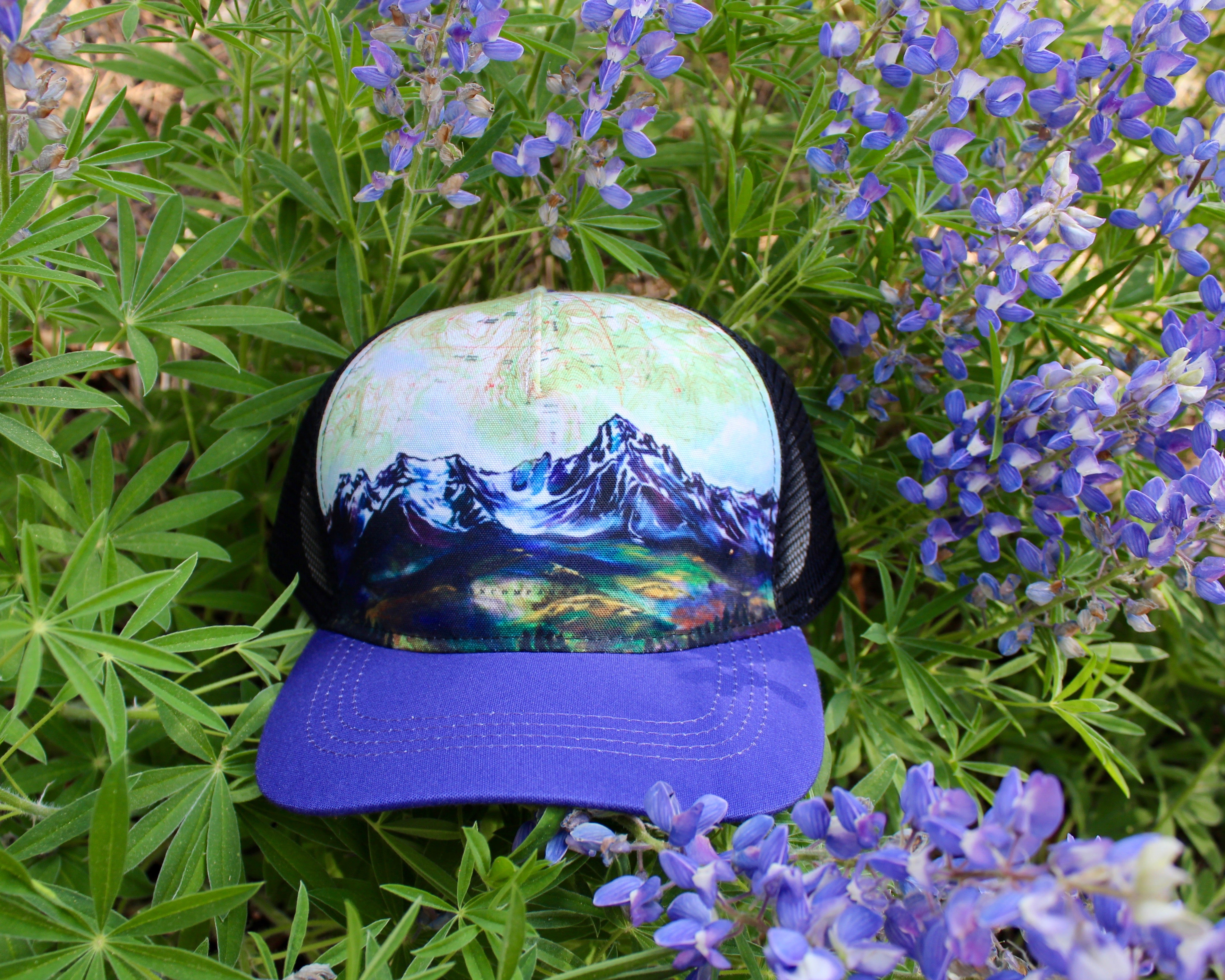 Dark Blue Map Art Trucker Hat