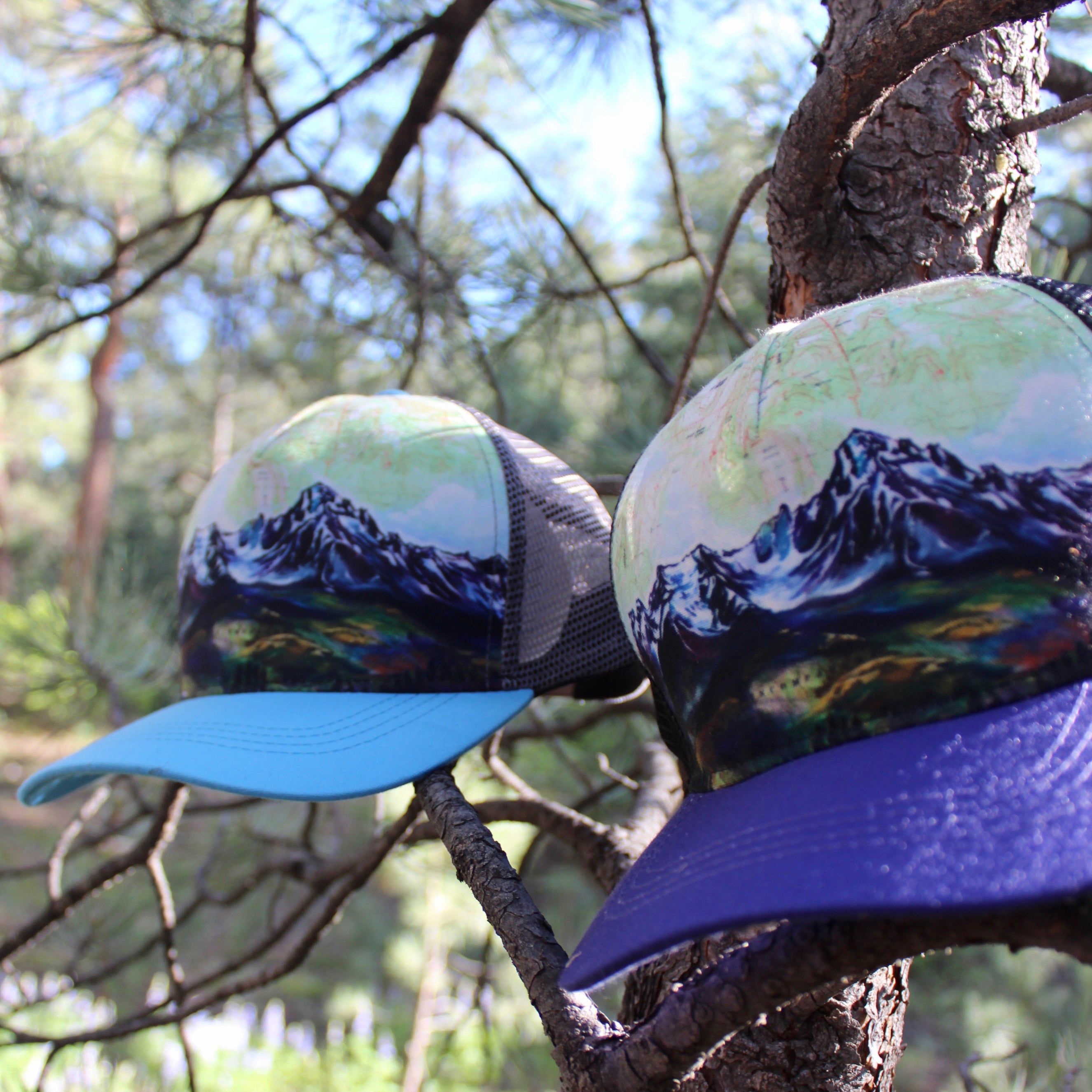 Light Blue Map Art Trucker Hat