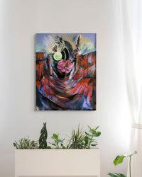 Desert Butterfly Moon Original Painting