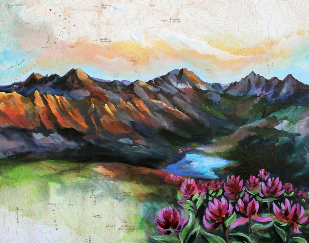 Chicago Basin Map Art Original Painting