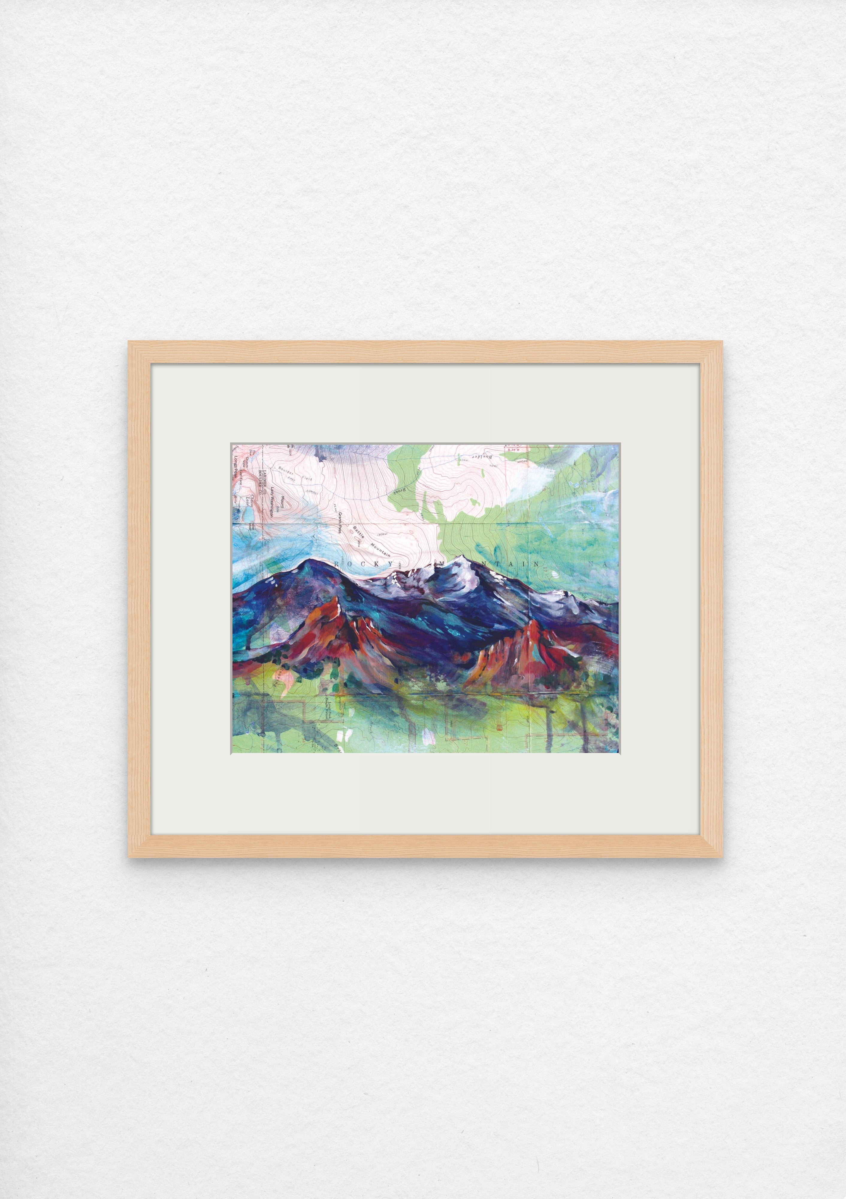 Garden of the Gods Pikes Peak Map Art Print