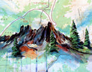 Colorful acrylic painting of Liberty Bell Mountain in Washington.