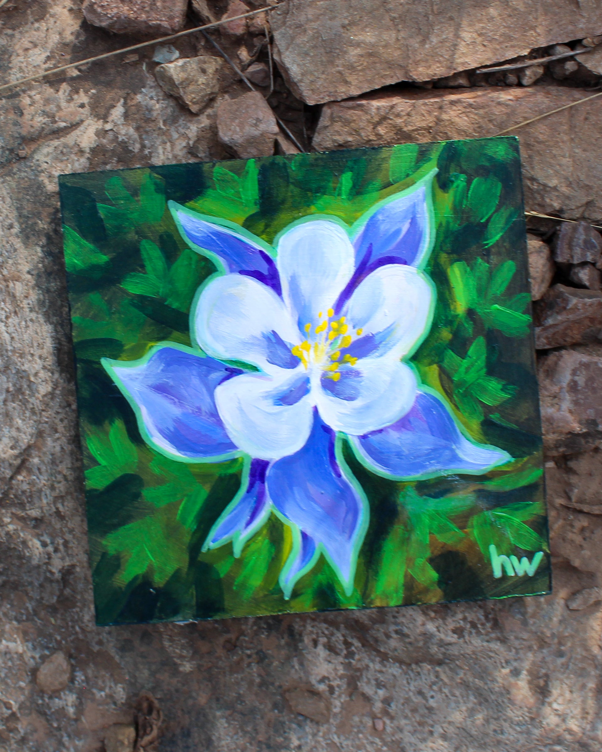 Columbine Mini Original Painting – Hannah Wilson Art
