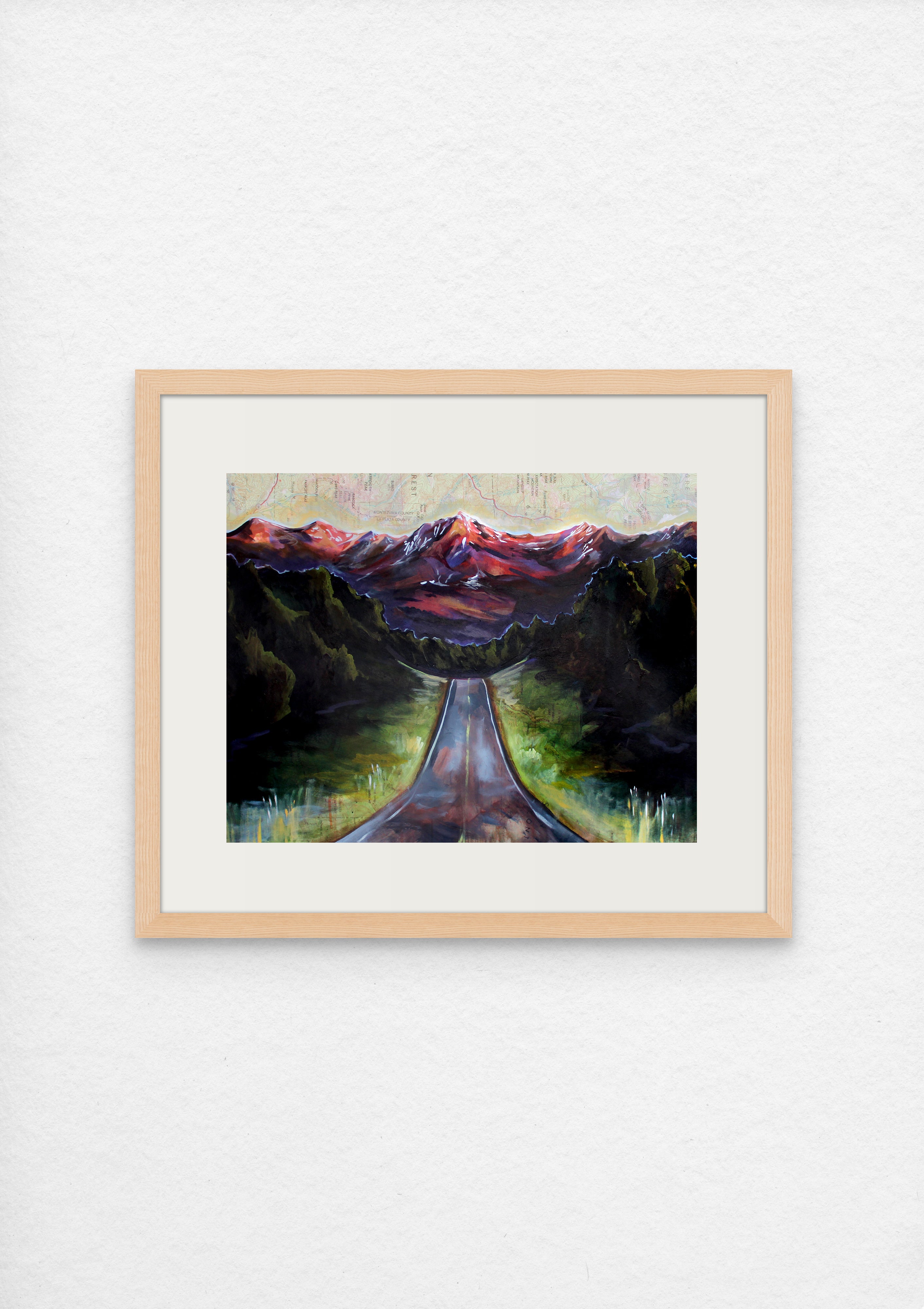Montezuma Highway Map Art Print