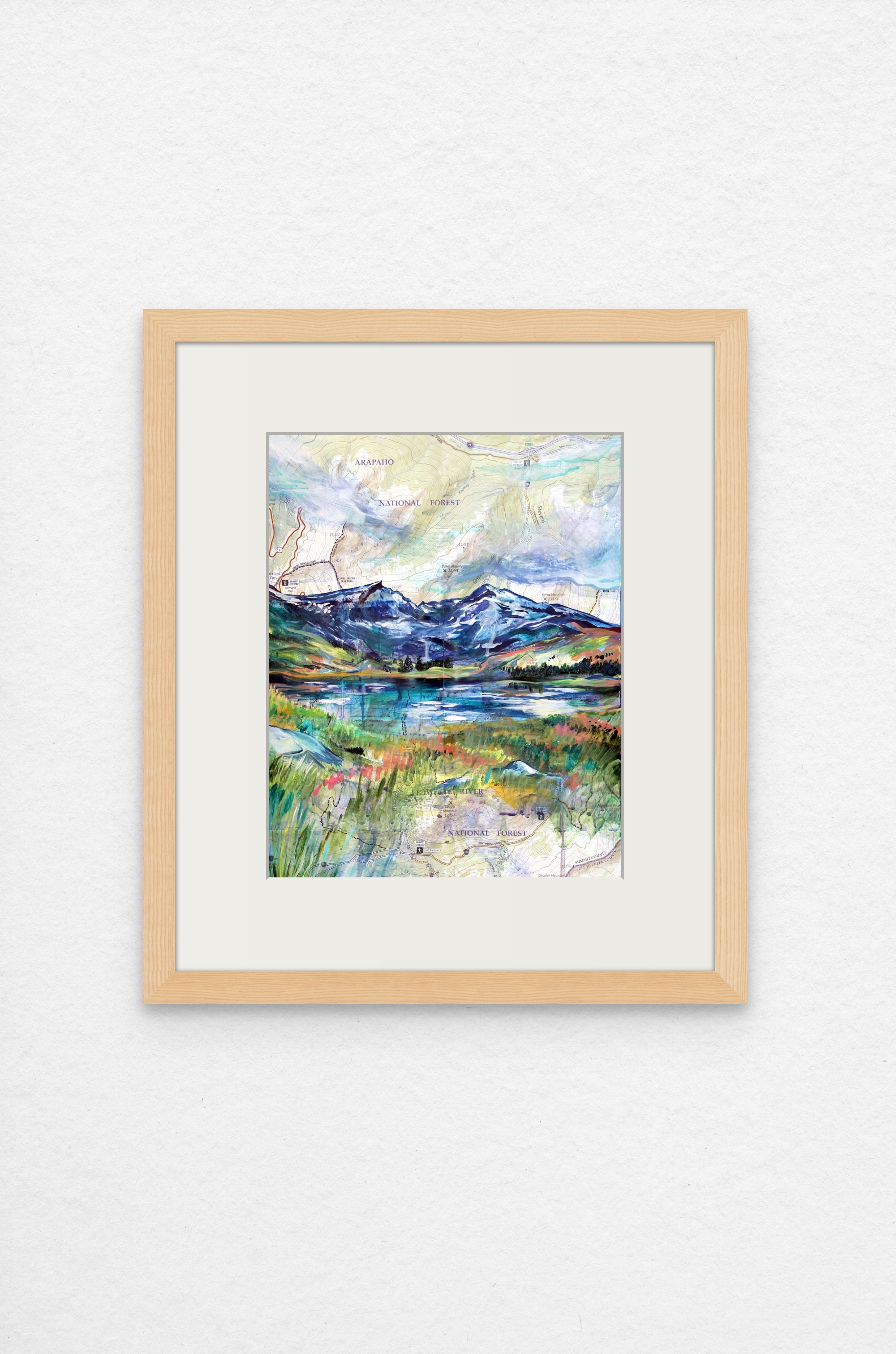 Mt Bierstadt Map Art Print