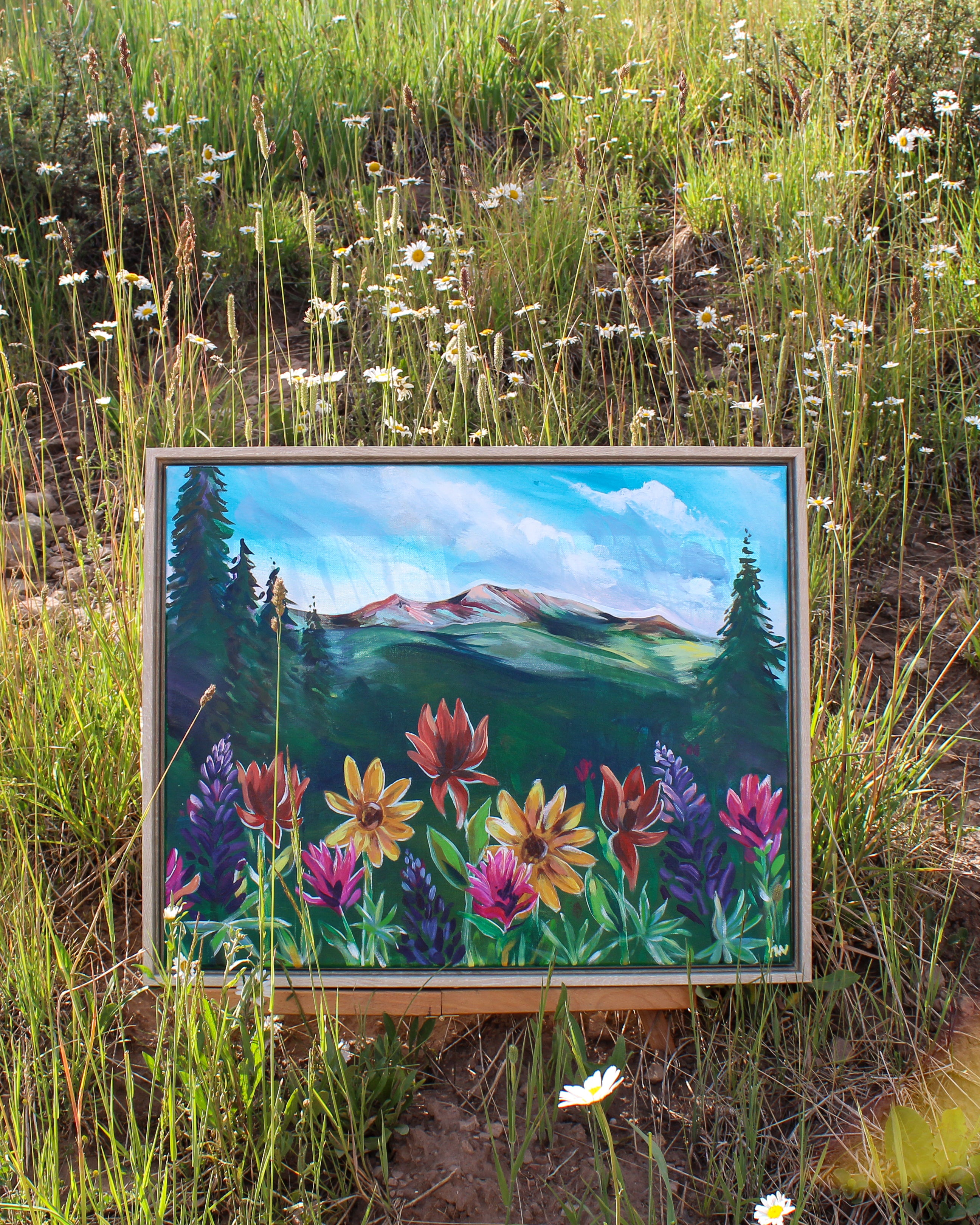 San Juans and Wildflowers Original Painting