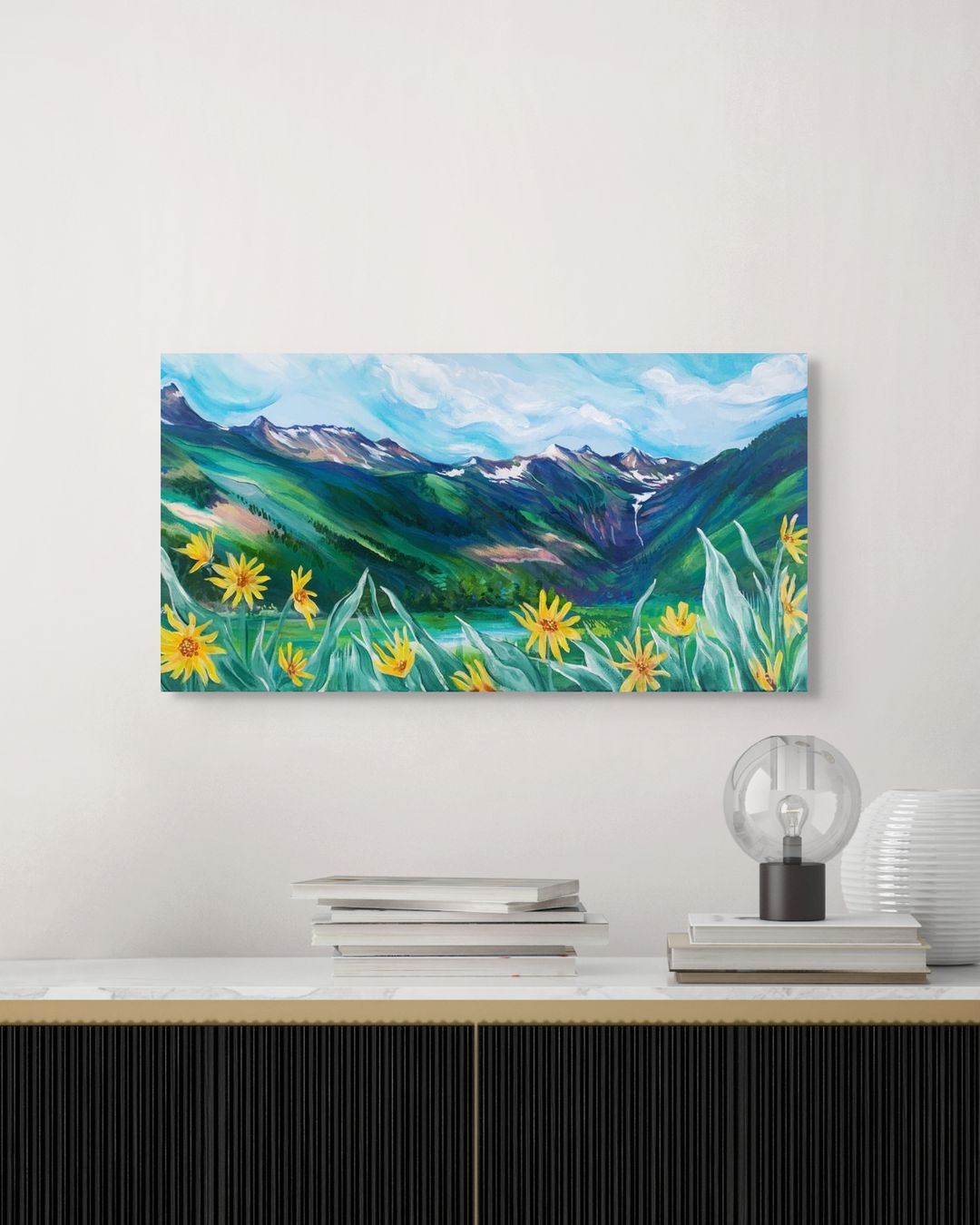 Telluride and Wildflowers Original Painting