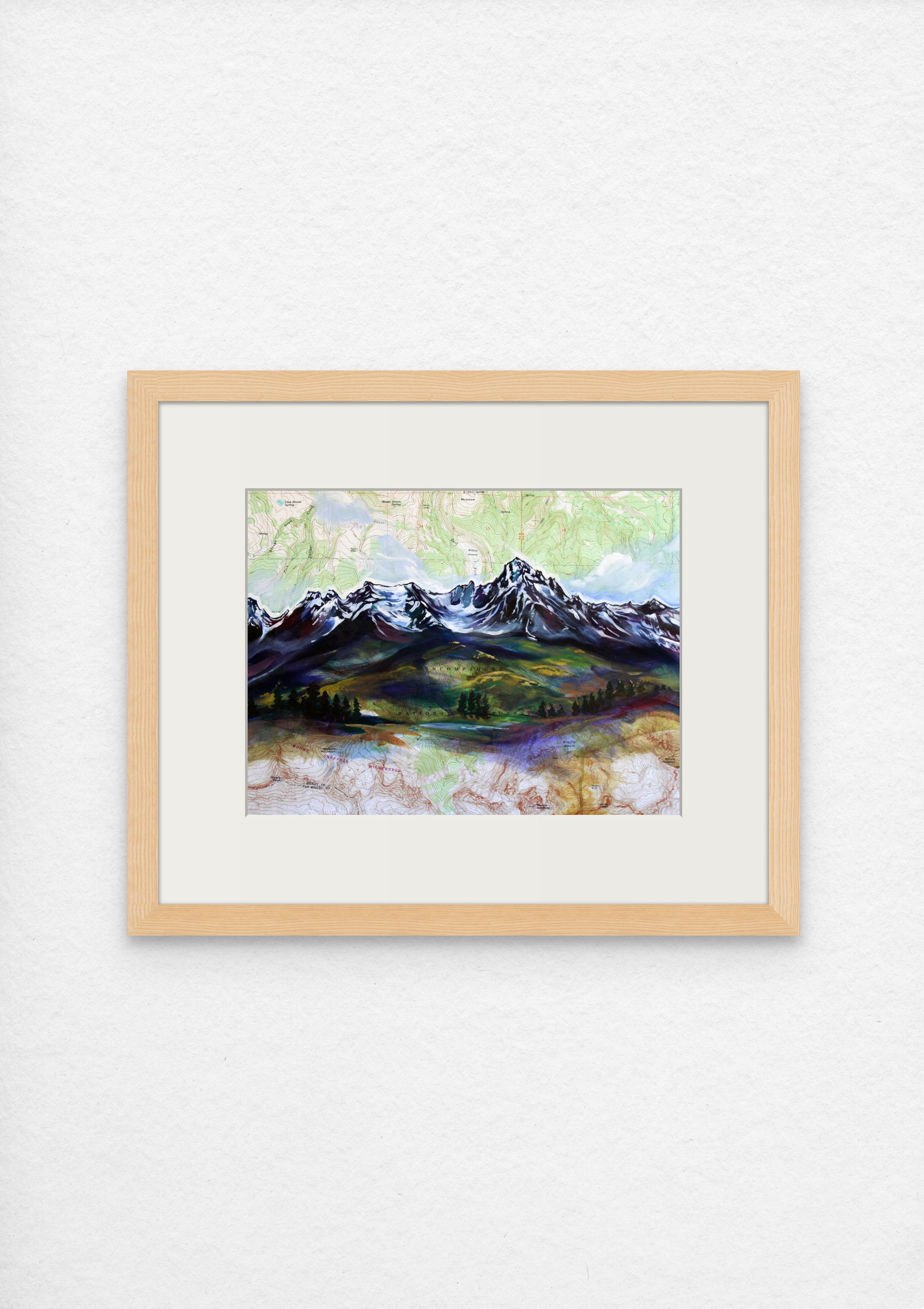 Top of the Pines Map Art Print