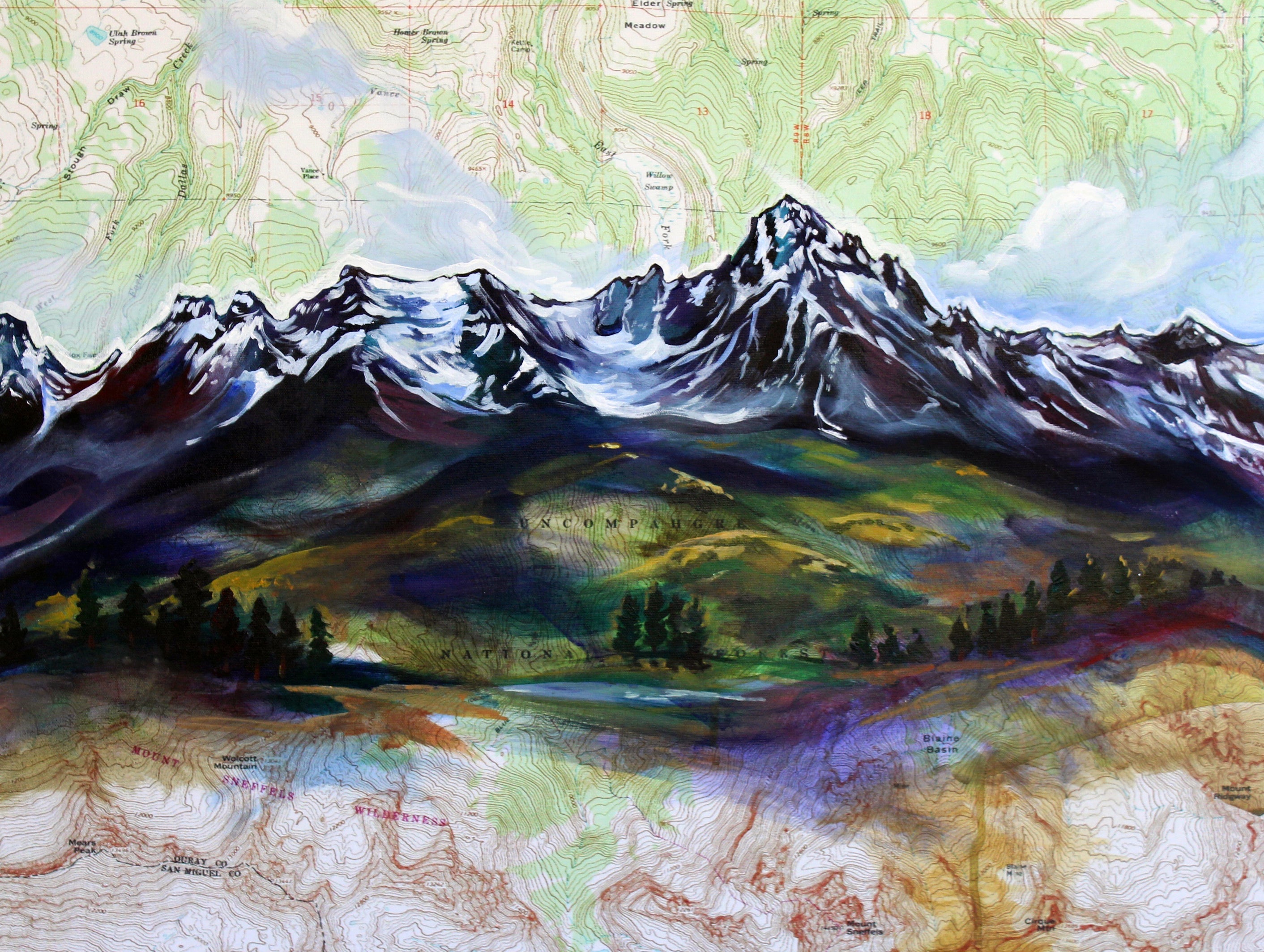 Top of the Pines Map Art Print