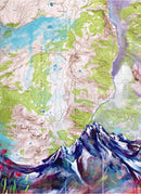 A map art print featuring a topographic representation of Twilight Peak in the San Juan Mountains, Colorado.