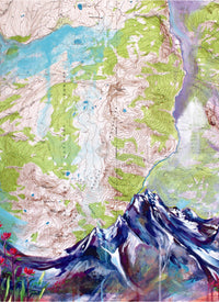 A map art print featuring a topographic representation of Twilight Peak in the San Juan Mountains, Colorado.