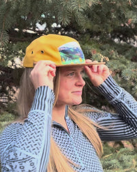 Mountain and Flower Mustard 5-Panel Hat