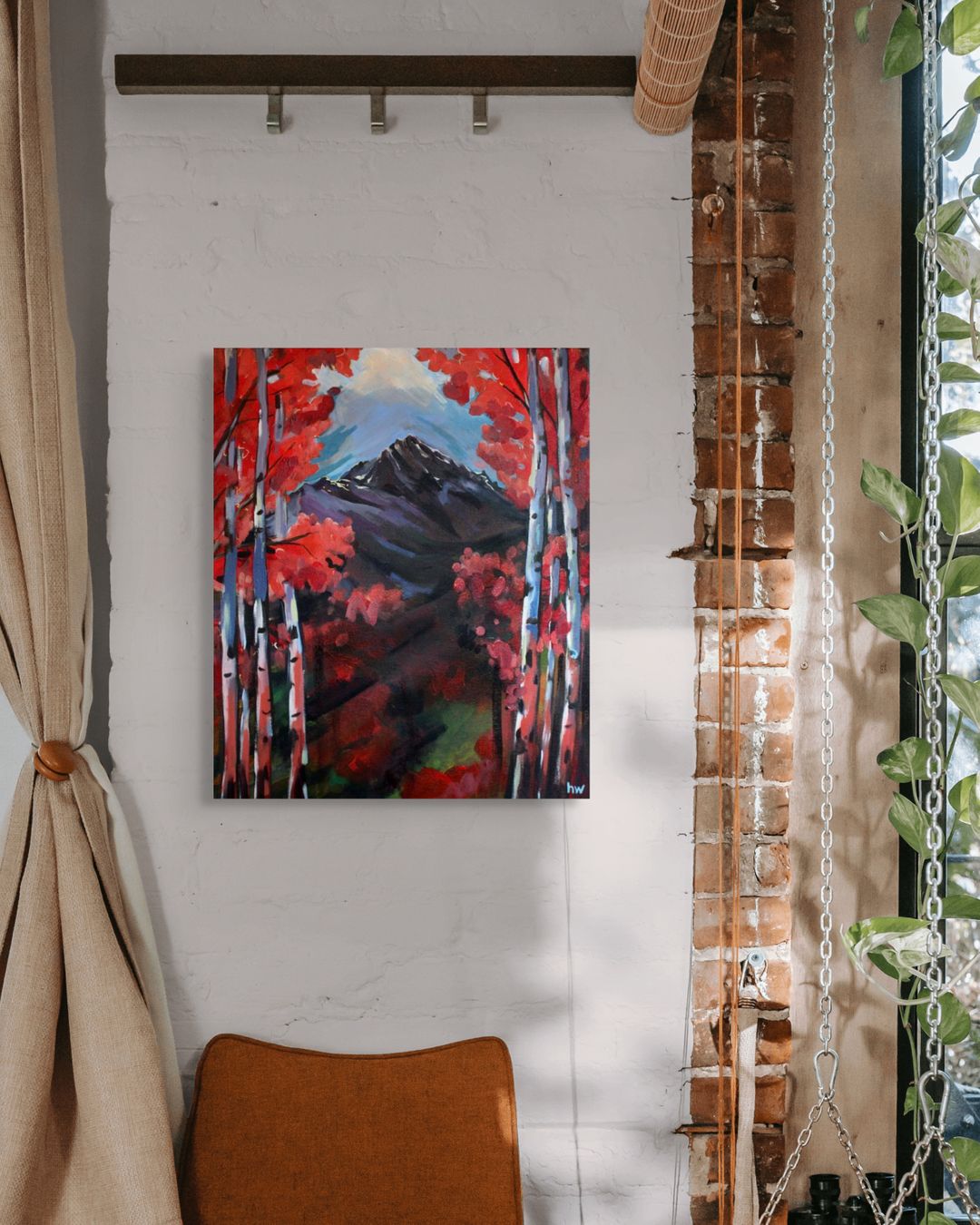 Red Aspens and Sneffels Peak Original Painting