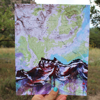 Red Mountain Pass Map Art Print